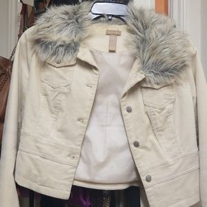 Cropped faux fur jacket